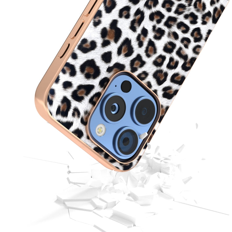 For iPhone 16 Pro Nano Plating Leopard Print Phone Case(Silver) - iPhone 16 Pro Cases by buy2fix | Online Shopping UK | buy2fix