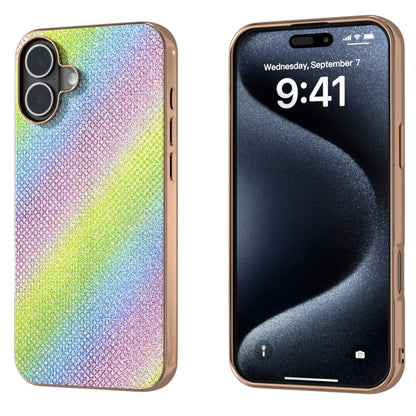 For iPhone 16 Nano Plating Diamond Texture Phone Case(Rainbow) - iPhone 16 Cases by buy2fix | Online Shopping UK | buy2fix