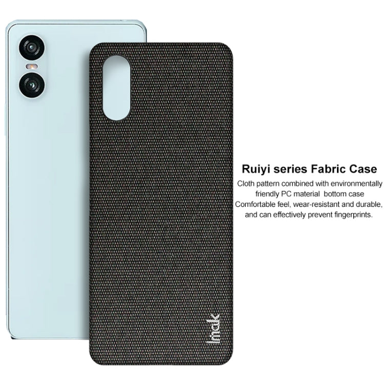 For Sony Xperia 10 VI imak Ruiyi Series Cloth Texture PU + PC Phone Case(Black) - Sony Cases by imak | Online Shopping UK | buy2fix