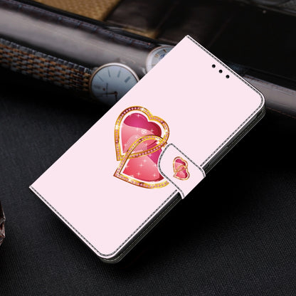 For Google Pixel 9 Pro XL Crystal Painted Leather Phone case(Love Peach) - Google Cases by buy2fix | Online Shopping UK | buy2fix