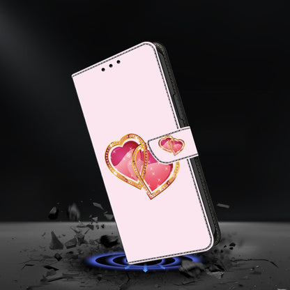 For Google Pixel 9 Pro XL Crystal Painted Leather Phone case(Love Peach) - Google Cases by buy2fix | Online Shopping UK | buy2fix