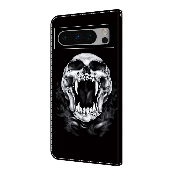 For Google Pixel 9 Pro XL Crystal Painted Leather Phone case(Skull) - Google Cases by buy2fix | Online Shopping UK | buy2fix