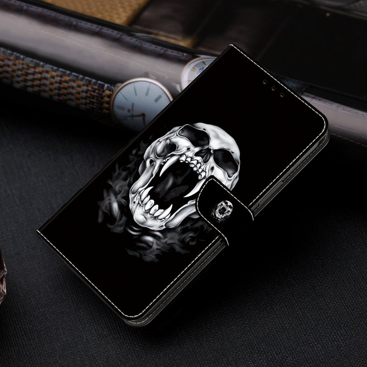 For iPhone 16 Pro Crystal Painted Leather Phone case(Skull) - iPhone 16 Pro Cases by buy2fix | Online Shopping UK | buy2fix