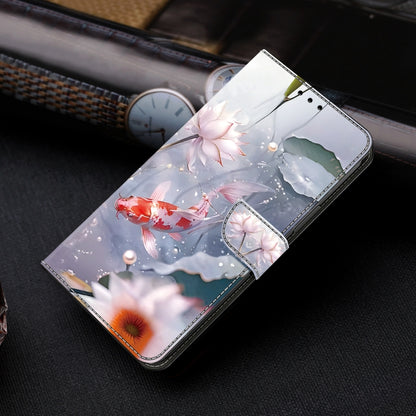 For iPhone 16 Plus Crystal Painted Leather Phone case(Koi) - iPhone 16 Plus Cases by buy2fix | Online Shopping UK | buy2fix