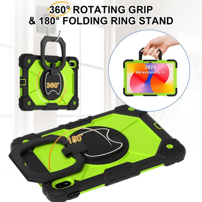 For Huawei Matepad SE 11 2024 Contrast Color Robot Silicone Hybrid PC Tablet Case(Black Yellow Green) - Huawei by buy2fix | Online Shopping UK | buy2fix