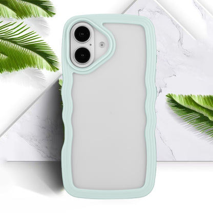 For iPhone 16 Candy Color Wave TPU Clear PC Phone Case(Green) - iPhone 16 Cases by buy2fix | Online Shopping UK | buy2fix