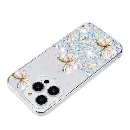 For iPhone 16 Pro Max Luminous Starry Sky Glitter Butterfly TPU Phone Case(White) - iPhone 16 Pro Max Cases by buy2fix | Online Shopping UK | buy2fix