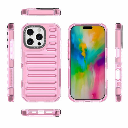 For iPhone 16 Pro High Transparency TPU Hybrid PC Airbag Phone Case(Pink) - iPhone 16 Pro Cases by buy2fix | Online Shopping UK | buy2fix