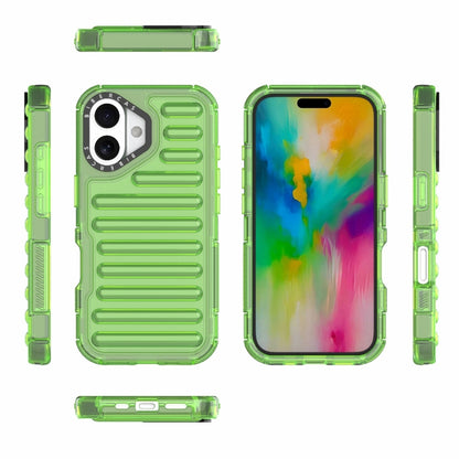 For iPhone 16 Plus High Transparency TPU Hybrid PC Airbag Phone Case(Transparent Green) - iPhone 16 Plus Cases by buy2fix | Online Shopping UK | buy2fix