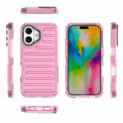 For iPhone 16 Plus High Transparency TPU Hybrid PC Airbag Phone Case(Pink) - iPhone 16 Plus Cases by buy2fix | Online Shopping UK | buy2fix