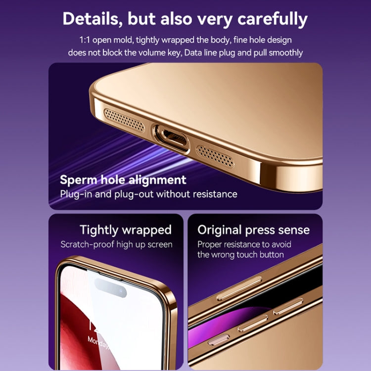 For iPhone 16 Pro Max SULADA Natural Color Series Electroplating Frosted TPU Phone Case(Gold) - iPhone 16 Pro Max Cases by SULADA | Online Shopping UK | buy2fix