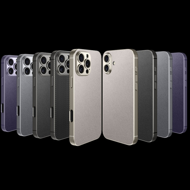 For iPhone 16 Pro Max GKK Metal Paint Skin Feel Leather Full Coverage Phone Case(Titanium Grey) - iPhone 16 Pro Max Cases by GKK | Online Shopping UK | buy2fix