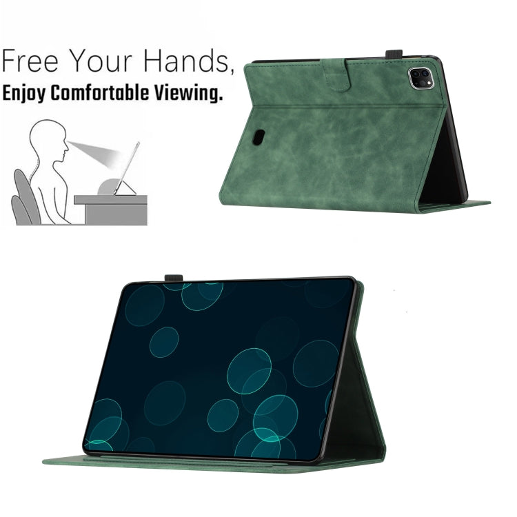 For iPad Pro 11 2024 Butterflies Embossed Leather Smart Tablet Case(Green) - iPad Pro 11 2024 Cases by buy2fix | Online Shopping UK | buy2fix