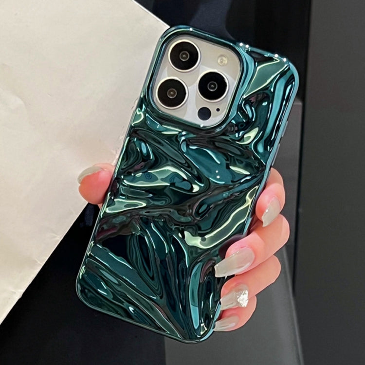 For iPhone 16 Plus Water Ripple Electroplating Paint TPU Phone Case(Bright Green) - iPhone 16 Plus Cases by buy2fix | Online Shopping UK | buy2fix