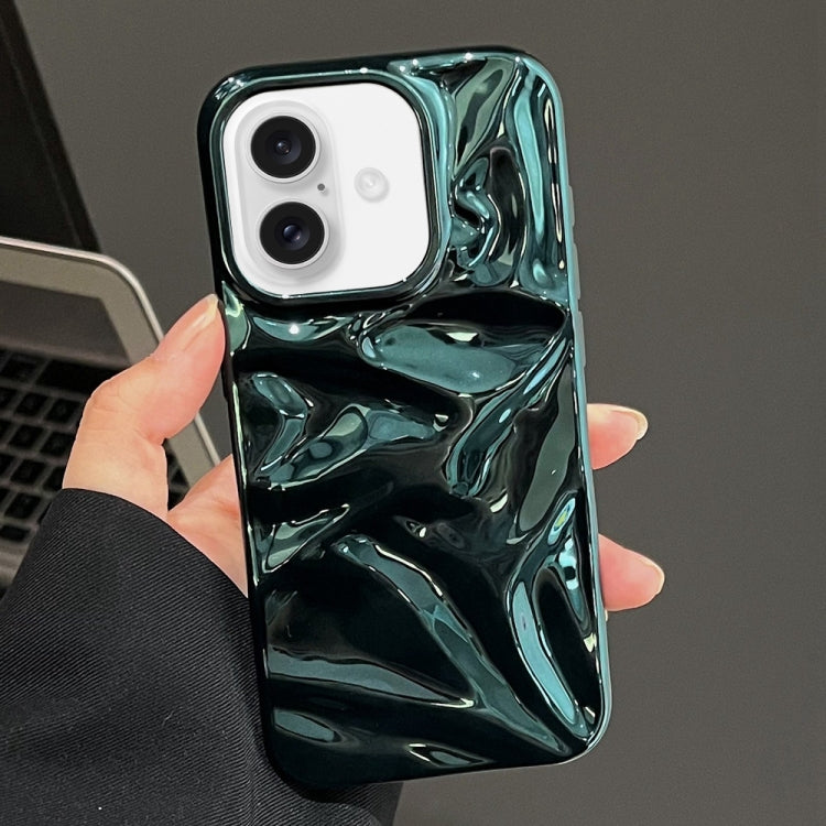 For iPhone 16 Water Ripple Electroplating Paint TPU Phone Case(Bright Green) - iPhone 16 Cases by buy2fix | Online Shopping UK | buy2fix