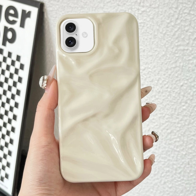 For iPhone 16 Water Ripple Electroplating Paint TPU Phone Case(Milky White) - iPhone 16 Cases by buy2fix | Online Shopping UK | buy2fix