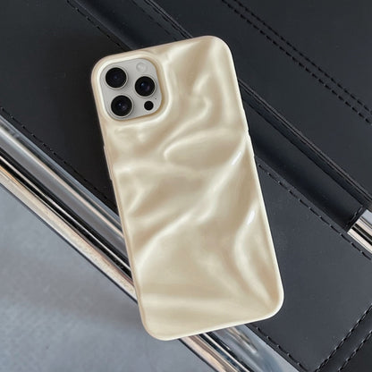 For iPhone 16 Water Ripple Electroplating Paint TPU Phone Case(Milky White) - iPhone 16 Cases by buy2fix | Online Shopping UK | buy2fix