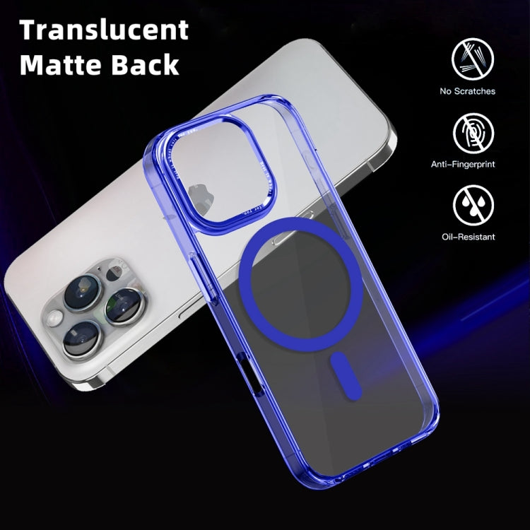 For iPhone 16 Pro Ice Color Magnetic Series Magsafe Magnetic PC Hybrid TPU Phone Case(Blue) - iPhone 16 Pro Cases by buy2fix | Online Shopping UK | buy2fix