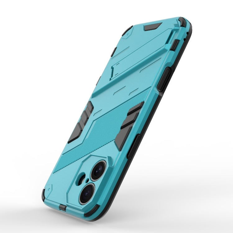 For iPhone 16 Punk Armor 2 in 1 PC + TPU Phone Case with Holder(Blue) - iPhone 16 Cases by buy2fix | Online Shopping UK | buy2fix