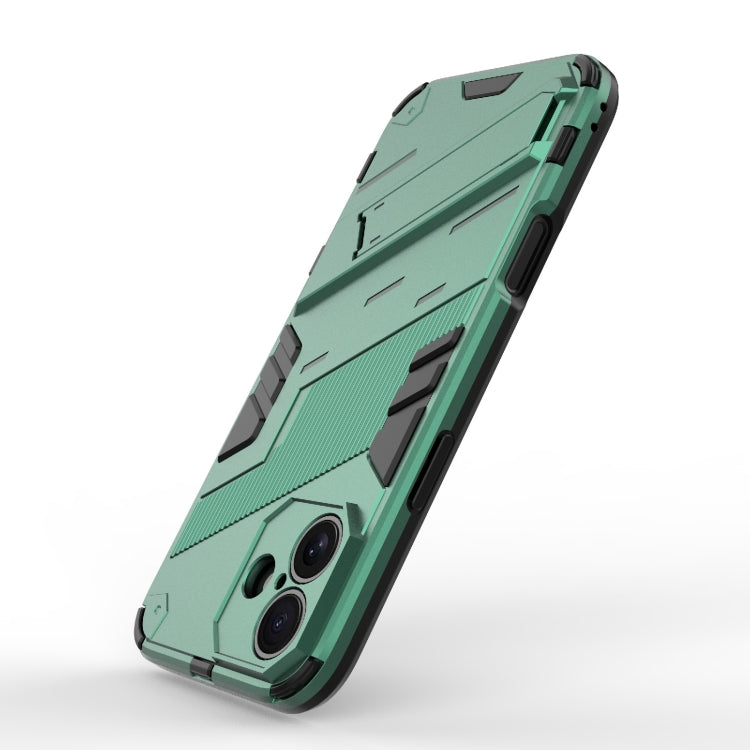 For iPhone 16 Plus Punk Armor 2 in 1 PC + TPU Phone Case with Holder(Green) - iPhone 16 Plus Cases by buy2fix | Online Shopping UK | buy2fix