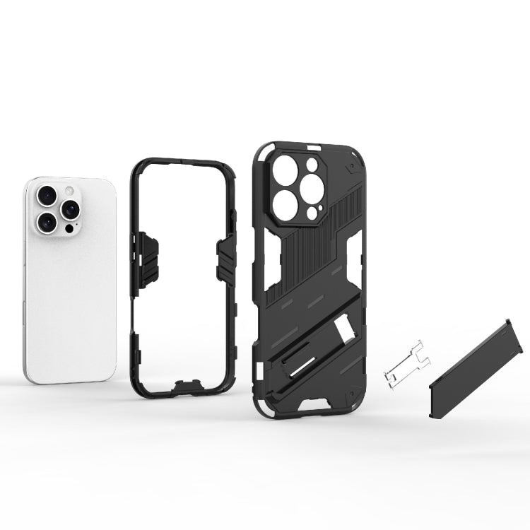 For iPhone 16 Pro Punk Armor 2 in 1 PC + TPU Phone Case with Holder(White) - iPhone 16 Pro Cases by buy2fix | Online Shopping UK | buy2fix