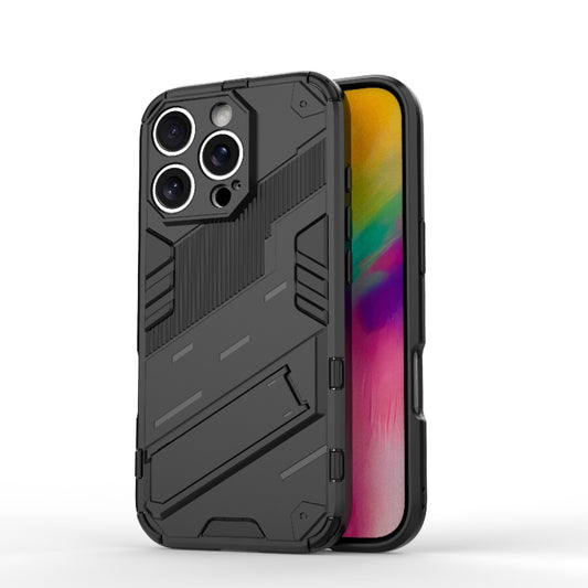 For iPhone 16 Pro Max Punk Armor 2 in 1 PC + TPU Phone Case with Holder(Black) - iPhone 16 Pro Max Cases by buy2fix | Online Shopping UK | buy2fix