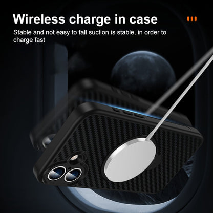 For iPhone 11 Carbon Fiber MagSafe 360 Degree Rotating Holder Phone Case(Black) - iPhone 11 Cases by buy2fix | Online Shopping UK | buy2fix