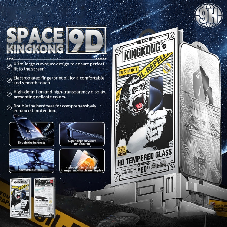 For iPhone 16 Pro WK WTP-087 Space King Kong 9D Curved HD Tempered Glass Screen Protector - iPhone 16 Pro Tempered Glass by WK | Online Shopping UK | buy2fix