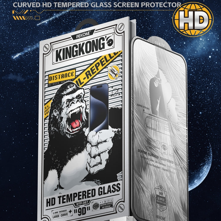 For iPhone 16 / 15 WK WTP-087 Space King Kong 9D Curved HD Tempered Glass Screen Protector - iPhone 16 Tempered Glass by WK | Online Shopping UK | buy2fix