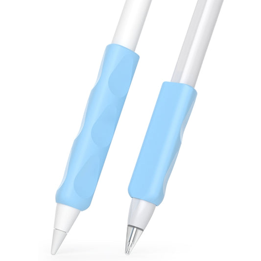 For Apple Pencil & Huawei M-Pencil Series Universal Stylus Silicone Protective Grip Cover(Blue) - Pencil Accessories by buy2fix | Online Shopping UK | buy2fix