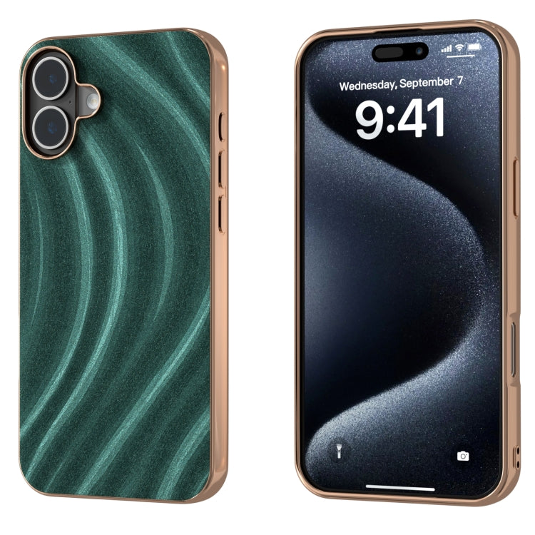 For iPhone 16 Plus Nano Electroplating Galactic Pattern Protective Phone Case(Green) - iPhone 16 Plus Cases by buy2fix | Online Shopping UK | buy2fix