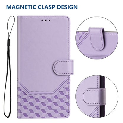 For Google Pixel 9 / 9 Pro Honeycomb Embossing RFID Leather Phone Case(Light Purple) - Google Cases by buy2fix | Online Shopping UK | buy2fix