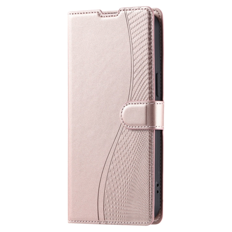 For iPhone 16 Plus Voltage Ultra-thin Dot Leather Phone Case(Rose Gold) - iPhone 16 Plus Cases by buy2fix | Online Shopping UK | buy2fix