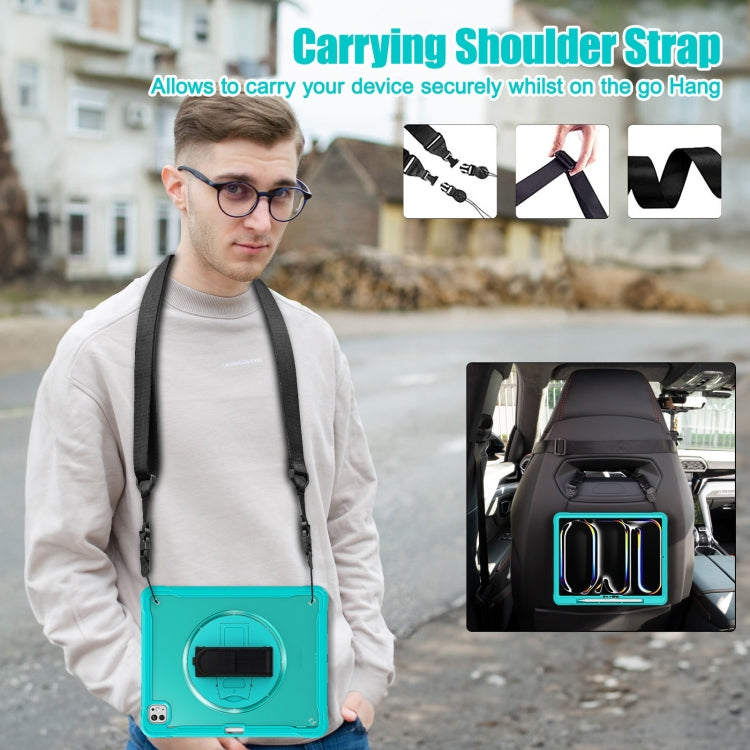 For iPad Pro 13 2024 Heavy Duty Hybrid Tablet Case with Hand Grip & Strap(Light Blue) - iPad Pro 13 2024 Cases by buy2fix | Online Shopping UK | buy2fix