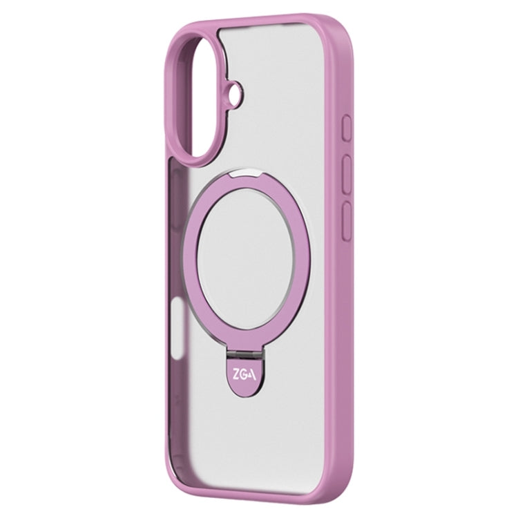 For iPhone 16 ZGA Magsafe Holder PC Hybrid TPU Phone Case(Pink) - iPhone 15 Cases by ZGA | Online Shopping UK | buy2fix