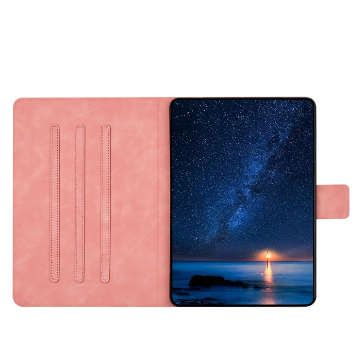 For iPad Pro 11 2024 Embossed Couple Cat Smart Tablet Leather Case(Pink) - iPad Pro 11 2024 Cases by buy2fix | Online Shopping UK | buy2fix