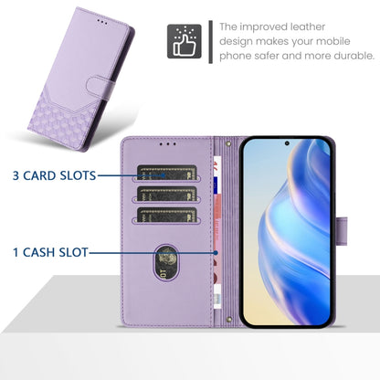 For Redmi K70 Ultra 5G Honeycomb Embossing RFID Leather Phone Case(Light Purple) - Xiaomi Cases by buy2fix | Online Shopping UK | buy2fix