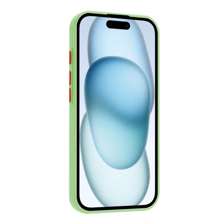 For iPhone 16 Plus Skin Feel Card Contrast Color Button TPU Phone Case(Light Green) - iPhone 16 Plus Cases by buy2fix | Online Shopping UK | buy2fix