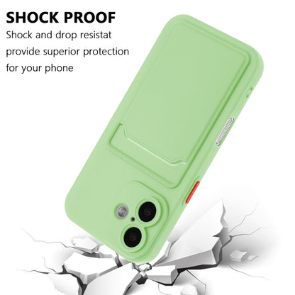 For iPhone 16 Plus Skin Feel Card Contrast Color Button TPU Phone Case(Light Green) - iPhone 16 Plus Cases by buy2fix | Online Shopping UK | buy2fix