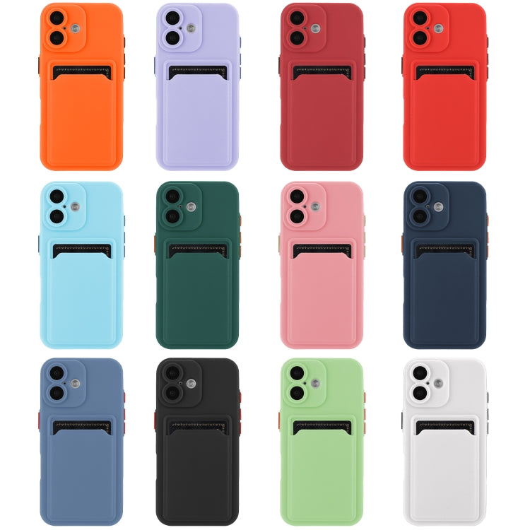 For iPhone 16 Plus Skin Feel Card Contrast Color Button TPU Phone Case(Light Green) - iPhone 16 Plus Cases by buy2fix | Online Shopping UK | buy2fix