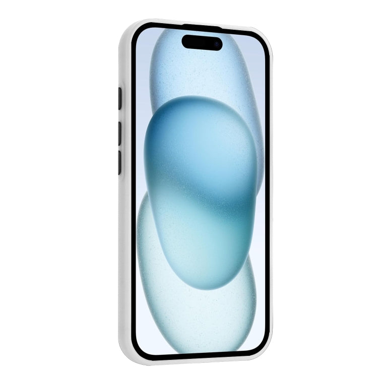 For iPhone 16 Plus Skin Feel Card Contrast Color Button TPU Phone Case(White) - iPhone 16 Plus Cases by buy2fix | Online Shopping UK | buy2fix