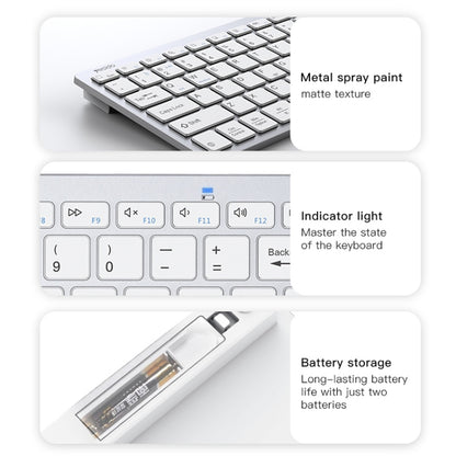 Yesido KB11 Portable 78 Keys 2.4G Bluetooth Dual-mode Wireless Computer Keyboard(White) - Wireless Keyboard by Yesido | Online Shopping UK | buy2fix