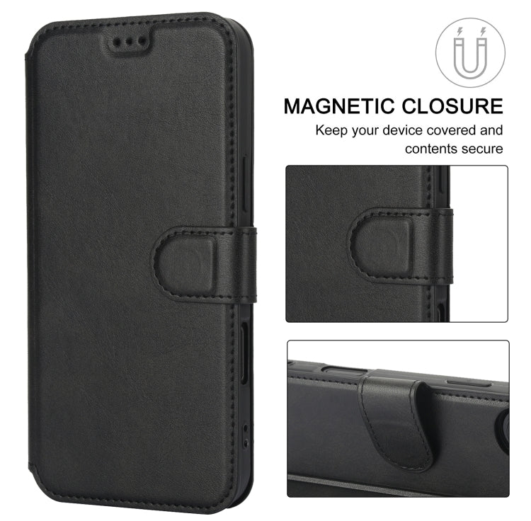 For iPhone 16 Plus Shockproof PU + TPU Leather Phone Case(Black) - iPhone 16 Plus Cases by buy2fix | Online Shopping UK | buy2fix