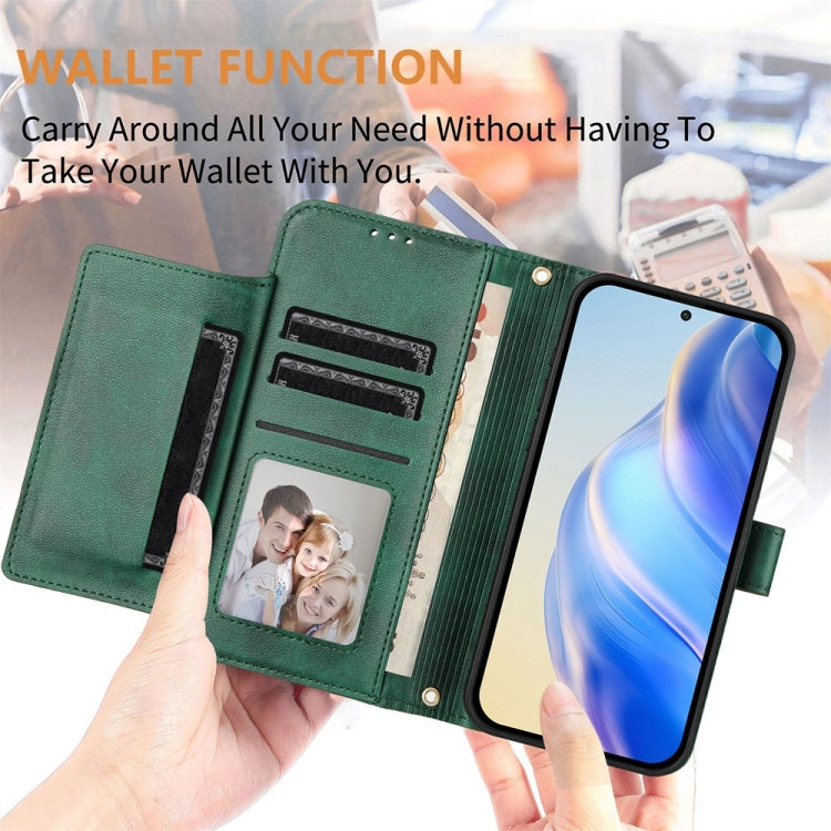 For iPhone SE 2024 Multi-Card Slots Zipper Wallet Leather Phone Case(Green) - More iPhone Cases by buy2fix | Online Shopping UK | buy2fix