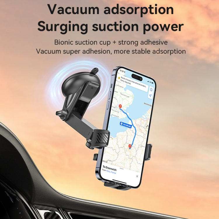 Yesido C267 Suction Cup Gravity Clamp Car Phone Holder(Black) - Universal Car Holders by Yesido | Online Shopping UK | buy2fix