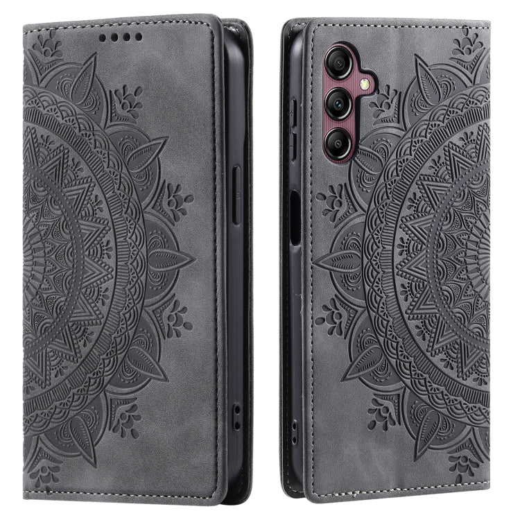 For Samsung Galaxy S25 5G Totem Embossed Magnetic Leather Phone Case(Grey) - Galaxy S25 5G Cases by buy2fix | Online Shopping UK | buy2fix