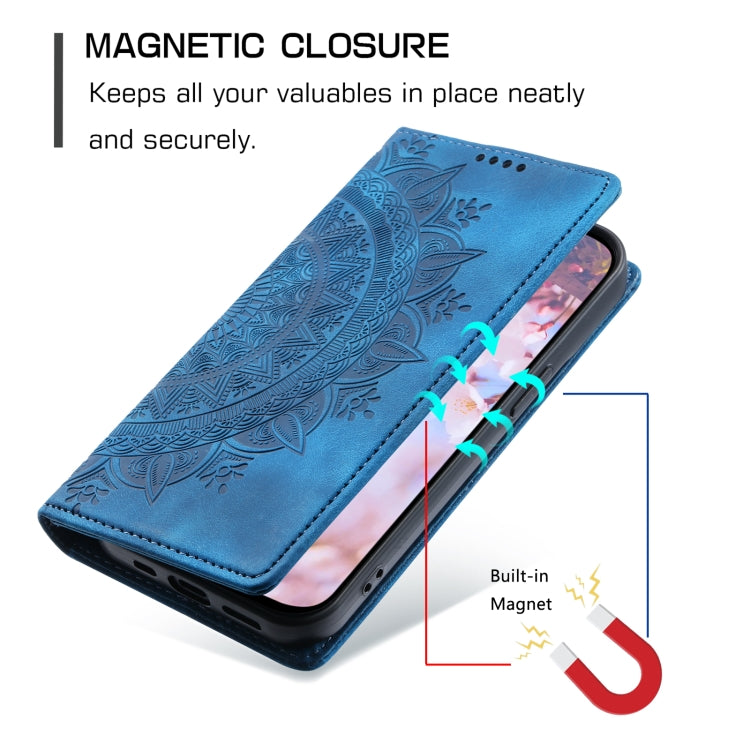 For Samsung Galaxy S25 Ultra 5G Totem Embossed Magnetic Leather Phone Case(Blue) - Galaxy S25 Ultra 5G Cases by buy2fix | Online Shopping UK | buy2fix