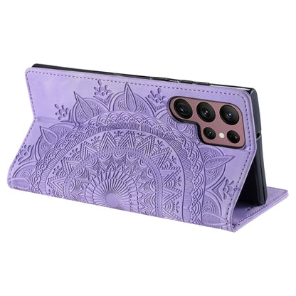 For Samsung Galaxy S25 Ultra 5G Totem Embossed Magnetic Leather Phone Case(Purple) - Galaxy S25 Ultra 5G Cases by buy2fix | Online Shopping UK | buy2fix