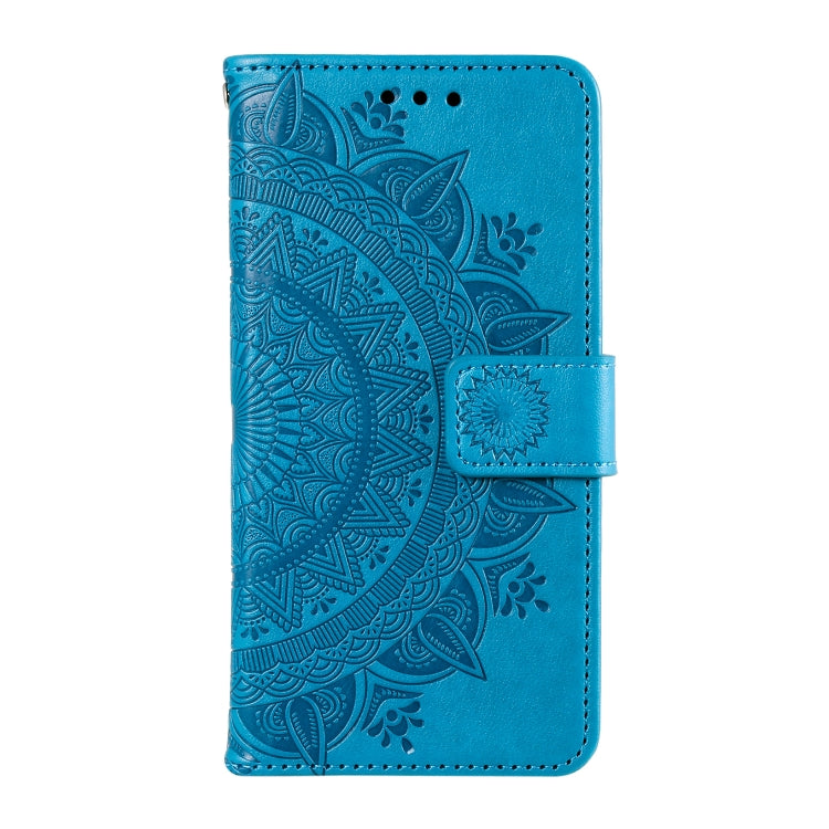 For Samsung Galaxy S25 5G Totem Flower Embossed Leather Phone Case(Blue) - Galaxy S25 5G Cases by buy2fix | Online Shopping UK | buy2fix