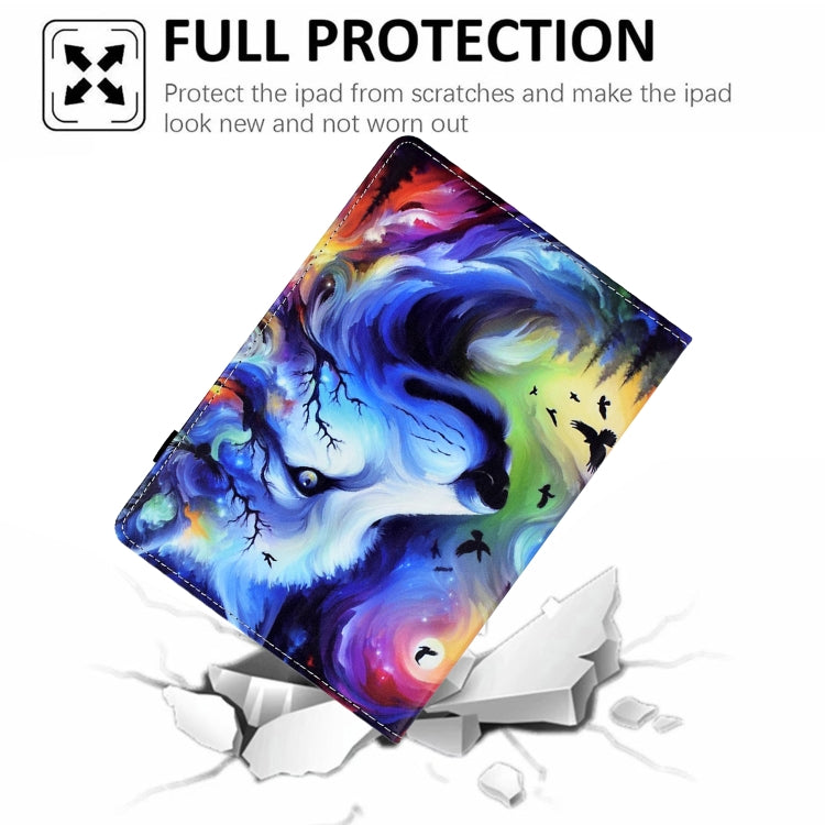 For iPad Air 11 2024 Painted Pattern Leather Tablet Case(Star Wolf) - iPad Air 11 2024 Cases by buy2fix | Online Shopping UK | buy2fix